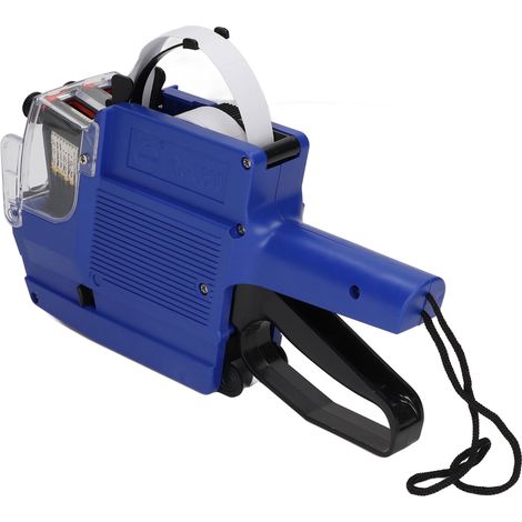 Pistolet Étiqueteuse 10 Chiffres 2 Lignes Marqueur Attache-Étiquettes pour Bureau Commerce de Détail Bleu (1/5)