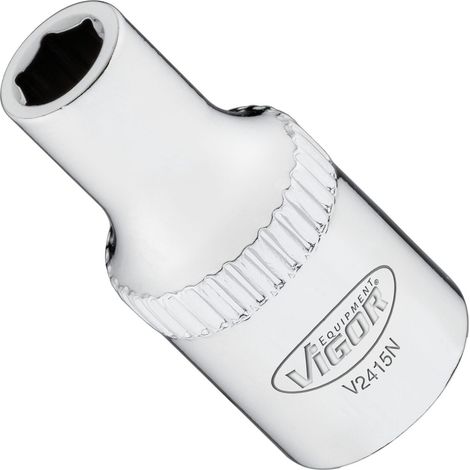 VIGOR Douille à carré creux 6,3 mm (1/4") profil hexagonal extérieur V2415N, longueur 25 mm (1/2)