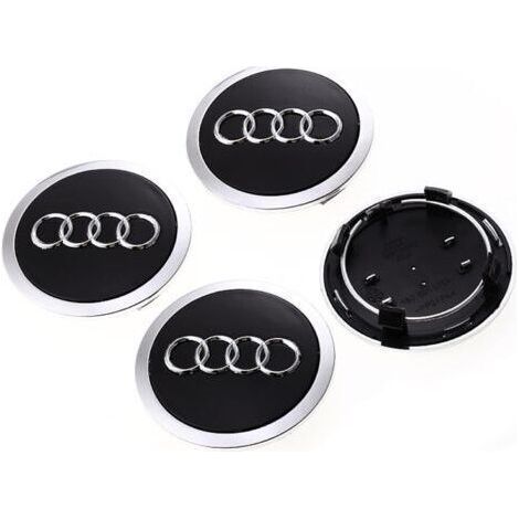 4 pièces Auto Cache Moyeux pour Audi 69MM Cache Moyeu Aluminium+ABS Cache de Roue Centrale ABS Accessoires de Voiture