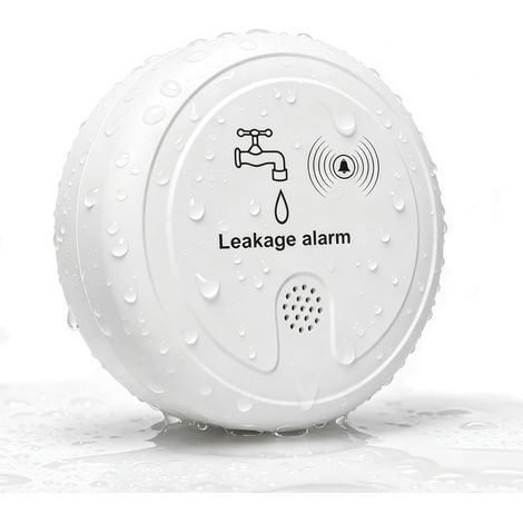 Détecteur d'eau, alarme puissante de 120 dB, détecteur de fuite d'eau à piles pour cuisine, salle de bain, cave, évier et chauffe-eau, pas de Wi-Fi nécessaire, installation facile (1/5)