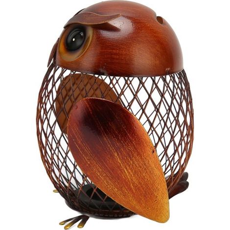 Banque de piggy hibou OWL Piggy Bank Bank Owl Metal Coin Box Board Handwork Crafting Ornement for Coins Change bureau