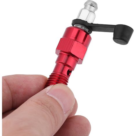 Entlüftungsschraube M10x1,0 mm für Motorradbremssattel, Hohlschraube, rote Staubkappe, Schraubensatz für Hauptbremszylinder (1/5)