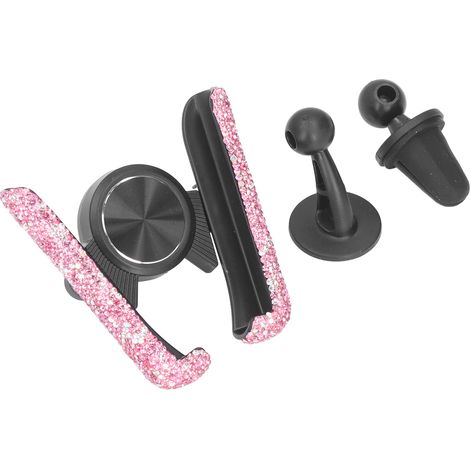 Support téléphone voiture rose, support smartphone universel ajustable pour tableau de bord, cradle portable femme, fixations auto compatibles 3,5-6,5 pouces, étui de maintien solide (1/5)