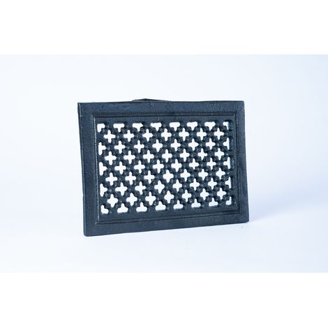 DZ070 - 22 x 15 - Lüftungsgitter aus Gusseisen, Schwarz
