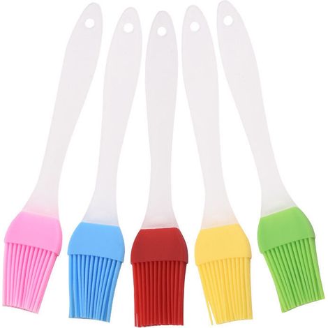 royaluxe - Pinceau de Cuisine,Silicone Brosse de Barbecue, Silicone Résistant à la Chaleur sans BPA,Ustensiles de Cuisine, pour Cuisiner,Barbecue,BBQ, Pâtisserie 16.73CM 5Pcs Vert Jaune Rouge Rose (1/5)