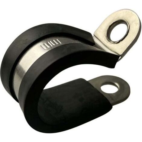 Rubber Hose Clamps, Stainless Steel, Fixed Hose Clamps34mm Shock Absorbing Hose Clamps, Pack of 5 (1/4)