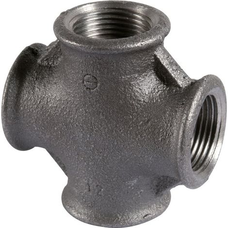 Raccord fonte noire en croix à visser - F 3/4' - N° 180