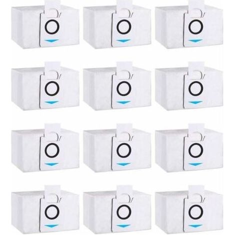 Lot de 12 sacs d'aspirateur compatibles Ecovacs Deebot X1 Omni – 3,2 L – 2 couches de filtration – Efficacité 99% contre poussière et allergènes (1/5)