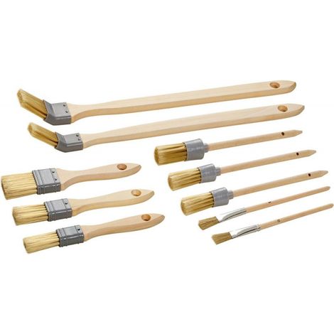 Juego de pinceles. 10 unidades de cabello sintético. Palo de madera FSC (1/2)