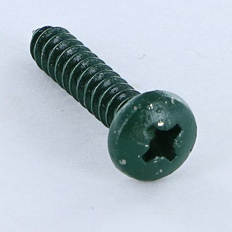 Vis tôle Inox A2 tête cylindrique bombée large Pozi 4.8X25 Vert RAL6005 vert mousse-1 pièce