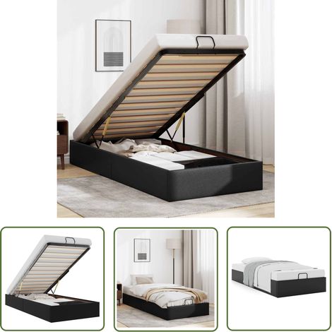 vidaXL Ottoman-Bett ohne Matratze Schwarz 90x200 cm Kunstleder (1/5)