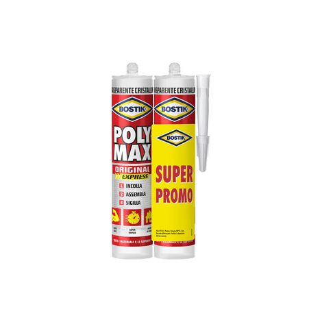 BOSTIK POLYMAX ORIGINAL 300 G CRISTAL CART BIPACK Q.TA 2