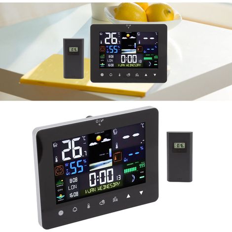 Horloge météo, capteur d'humidité et de température, thermomètre pour la maison et le bureau (1/5)