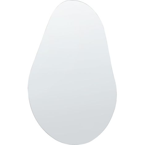 Espejo de pared de vidrio plateado 40 x 65 cm sin marco ovalado Aubagne (1/5)