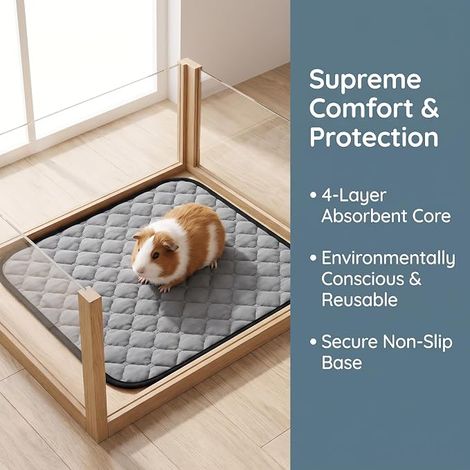 cochons d'Inde lavables 30 x 30 cm  Tapis d'urine pour lapins, cochons d'Inde, hamsters nains, petits animaux (1/4)