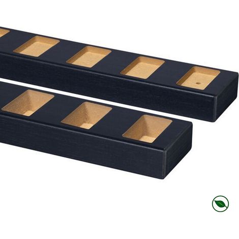 Forestea – Lot de 2 profilés séparateurs sol et plafond droit 90° chêne lave 1000 x 65 x 28 mm – MDF revêtu effet bois – Pose facile par collage ou vissage