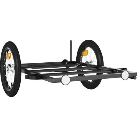 Rimorchio/carrello per il trasporto di biciclette 126 x 63 x 34 cm ferro nero 020044062