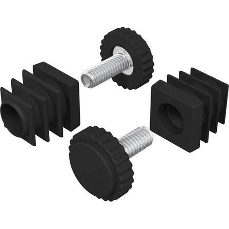 Furniture Levelers Adjustable 2 pcs Black M6 PP vidaXL