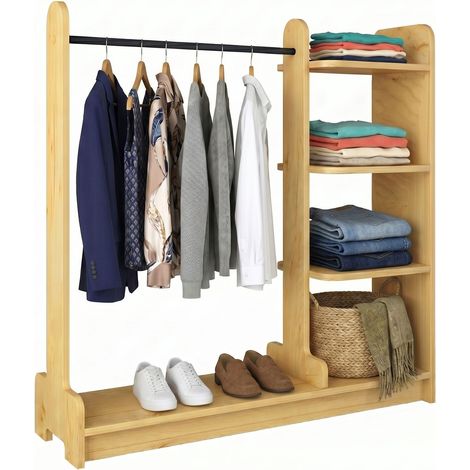 Perchero de madera con estante Lempu L 124x106x35 - VCM (1/3)