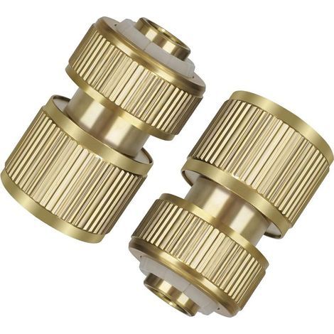 Schnellkupplung aus Messing für Gartenschläuche, 1/2-Zoll-Dehnverbinder für Gartenwasserhahn, Adapter für Waschmaschine und Gartengeräte (1/5)