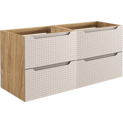 Mobile bagno senza lavabo Mallory beige e marrone 120cm