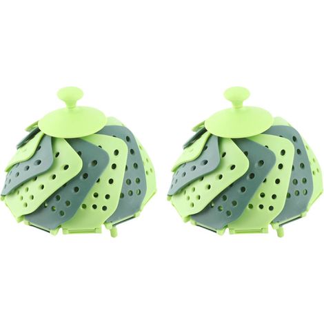 Lot de 2 paniers vapeur pliables résistants aux hautes températures pour légumes et fruits (1/5)