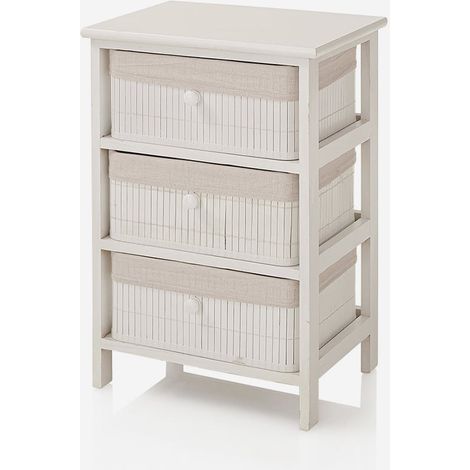 Comodino in legno con 3 cassetti Mavion 3 (1/5)