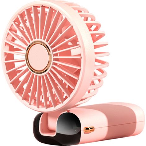 Ventilateur portable, petit ventilateur de bureau rechargeable à 5 vitesses, pliable à 90°, fonctionnant sur piles avec cordon, idéal pour la maison et les voyages. (1/3)
