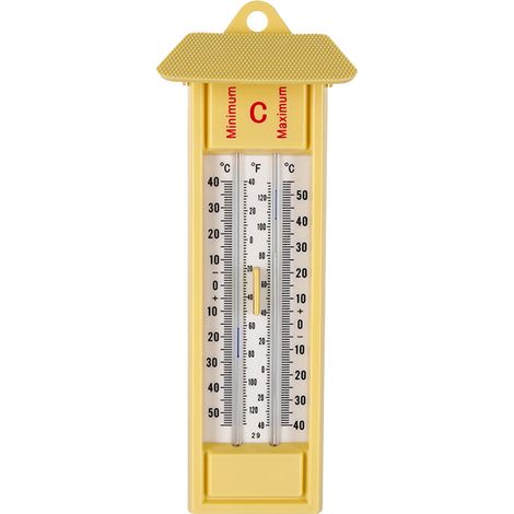 termómetro con visualización de temperatura mínima y máxima en grados Celsius y Fahrenheit, para uso interior/exterior, jardín/invernadero/hogar/oficina. (1/5)