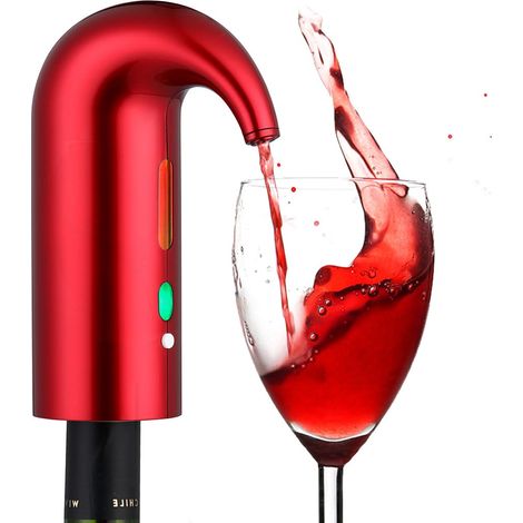 NK Decanter per vino elettrico, aeratore per vino automatico e portatile, ricaricabile tramite USB, con tubo in silicone e sacchetto in tessuto, filtro e pulsante ON/OFF, batteria 1500 mAh (1/5)