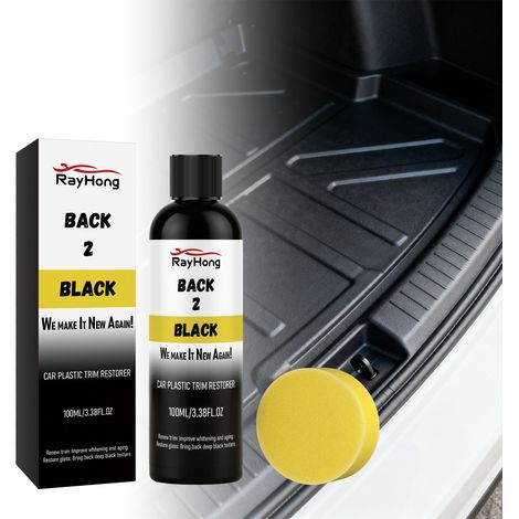 Car Plastic Trim Care Agent with Nano Formula: Gentle on Material, Suitable for Surface Renewal and Maintenance - Car Plastic Trim Care Agent: 100ml1, Sponge1 (1/5)