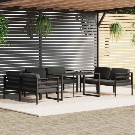 vidaXL Salon de jardin 7 pcs avec coussins Aluminium Anthracite (1/5)