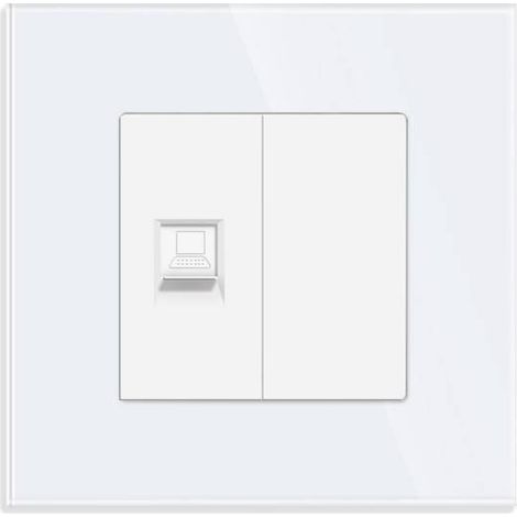 Conector Red RJ45, CAT 6, KOOB frontal cristal blanco (1/4)