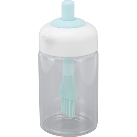 Press Control 2-in-1 Glas-Ölflaschenspender mit Silikonbürste, 230 ml, Blau (1/5)