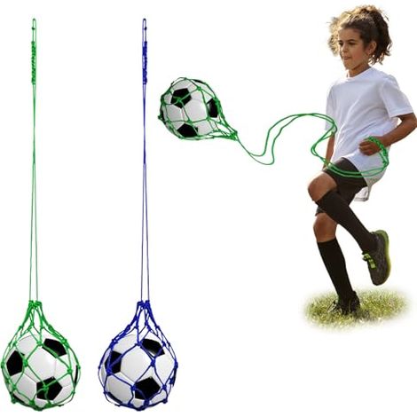 [NIE BENUTZT]Fußballnetz, Fußballtrainer, 2 Stück Fußball-Kicktrainer Solo-Training, verstellbarer Fußball-Trainingsgürtel, Fußball-Kicktrainer für Kinder und Erwachsene (1/5)