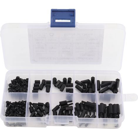 Kit de 180 pièces M2 Écrous et Vis à Entretoises Noir avec Boîte de Rangement (1/5)