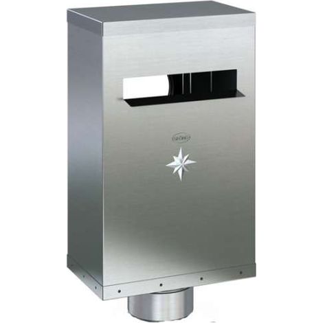 GRÖMO ZINK Wasserfangkasten TITANZINK ø100 Flachdach eckig mit Zulauf ø70, Dichtung, 63197 (1/2)