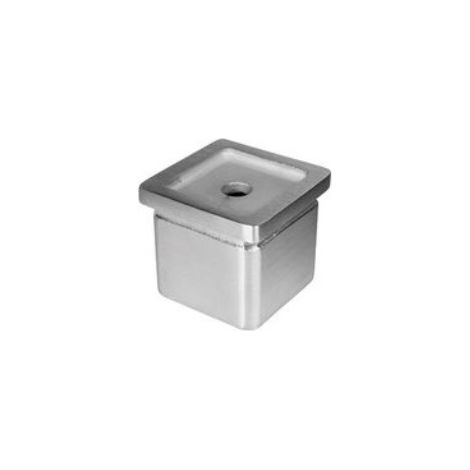 [QUALITE FRANCAISE] - Support main carré à fleur de poteau pour tube de largeur 40mm - À manchonner et coller - Inox 316