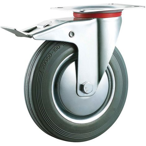RUOTA PER CARRELLI ART. 80 ø mm 125 - piastra mm 105 x 85 - capacità kg 80