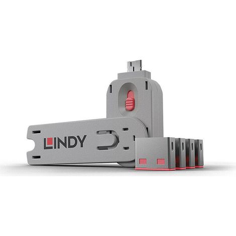Lindy 40450 clip de seguridad para puerta color rosa USB tipo A (1/4)