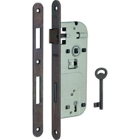 Serrure monopoint encastrée à clé – Entraxe 90mm – Axe 50mm – Bouts ronds – Acier pour sécurité renforcée – Compatible avec cylindre laiton (1/5)