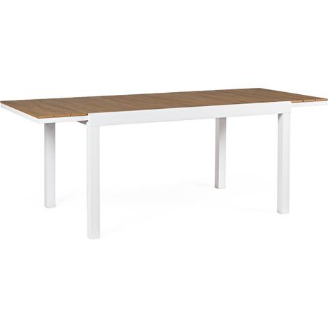 Tavolo Allungabile in alluminio con piano in Polywood 140-200X90 Bianco (1/5)