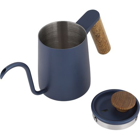 350 ml Kaffeekanne mit Edelstahlgriff und langem Schwanenhalsausguss (Blau) (1/5)
