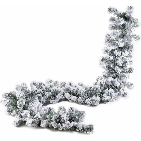 Festone innevato CAREY 270 cm ghirlanda con neve in PVC+PE addobbo natalizio (1/2)