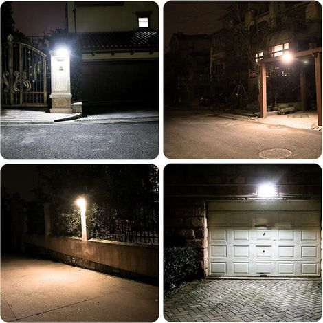 Lampe solaire d'extérieur, 90 LED avec détecteur de mouvement, lumière de sécurité étanche, 2600 mAh, applique murale solaire d'extérieur pour jardin, clôture, portail, patio, passage (lumière blanche (1/4)