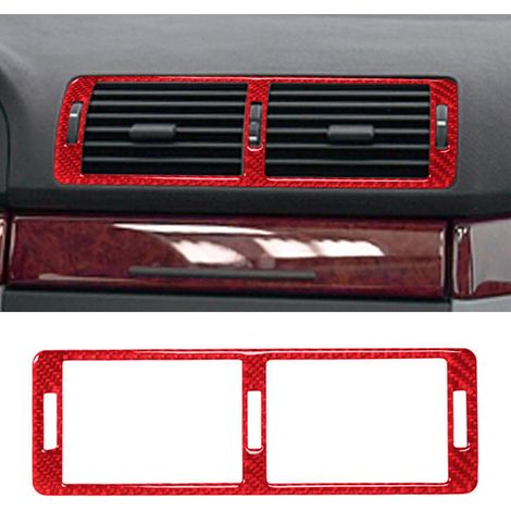 Coperture in fibra di carbonio per le bocchette di ventilazione della console centrale, compatibili con i modelli BMW Serie 5 E39 dal 1998 al 2003.