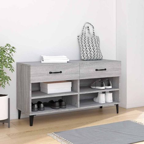 vidaXL Shoe Cabinet Grey Sonoma 102x35x55 cm Engineered Wood (1/5)