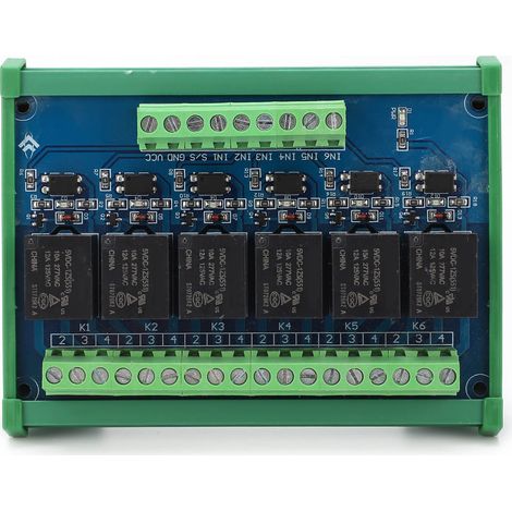 Module Relais 5V 6 Canaux Optocoupleur Isolation Amplificateur Signal PLC Carte Commutation (1/5)