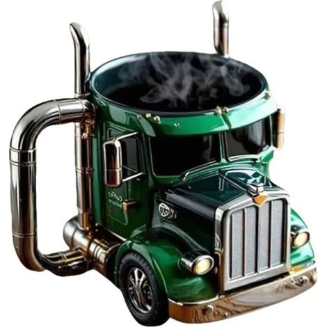 Kaffeebecher aus Edelstahl in Autoform, Geschenk für Autoliebhaber, Untersetzer nicht enthalten, grün (1/3)