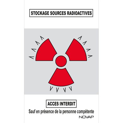 Panneau Danger de zone Stockage sources radioactives - Rigide 330x200mm - 4161440